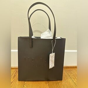 NEW Ted Baker Black Crosshatch Icon Tote Bag - LARGE